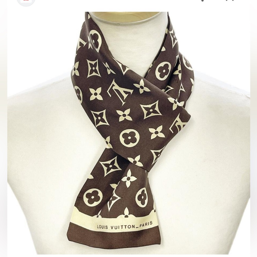 Authentic Louis Vuitton monogram silk bandeau scarf